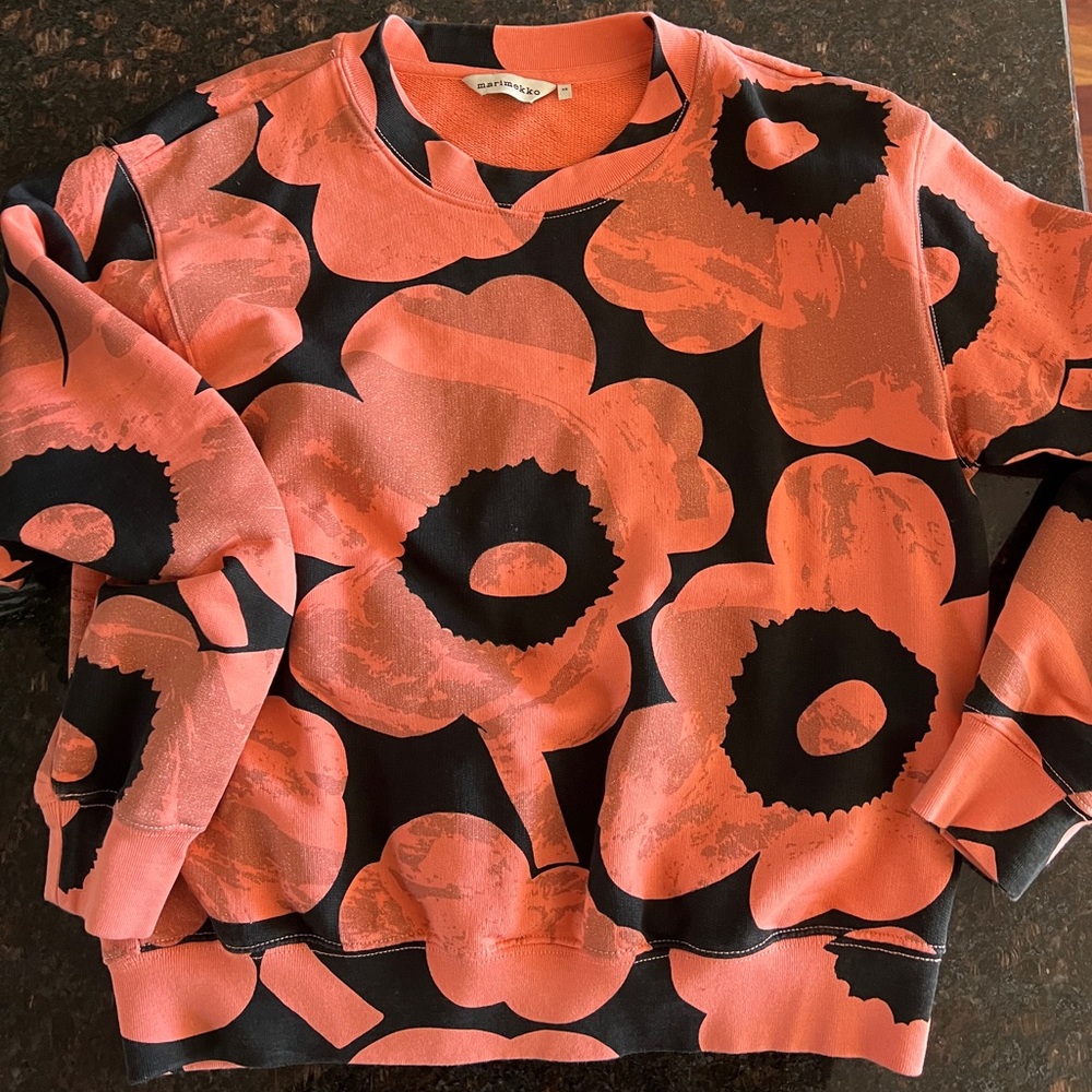 Marimekko Leiot Relaxed Unikko French Terry Sweatshirt SIZE XS
